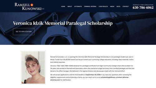 Veronica Idzik Memorial Paralegal Scholarship (2026)