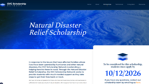 Natural Disaster Relief Scholarship